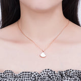 Sterling Silver Carnelian Mother-of-Pearl Fan Pendant Necklace