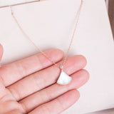 Sterling Silver Carnelian Mother-of-Pearl Fan Pendant Necklace