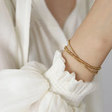 Sphere Ball Beads Elastic Bracelet Stainless Steel Minimalist Waterproof Jewelry