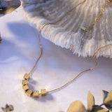 18K Steel Plated Square Necklace, Non-Fading