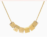 18K Steel Plated Square Necklace, Non-Fading