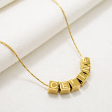 18K Steel Plated Square Necklace, Non-Fading