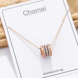 925 Silver Three Loop Pendant Choker Necklace for Women