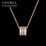 925 Silver Three Loop Pendant Choker Necklace for Women