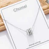 925 Silver Three Loop Pendant Choker Necklace for Women
