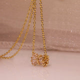 Diamond Zirconium Necklace 18K Real Earrings Jewelry