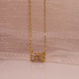 Diamond Zirconium Necklace 18K Real Earrings Jewelry