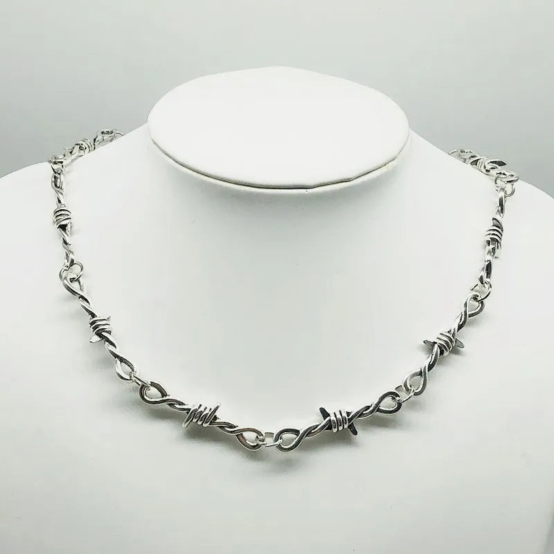 Wire Brambles Iron Unisex Choker Necklace Gothic Punk Style