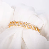 Zircon Twisted Chain Cuff Bangle Bracelet