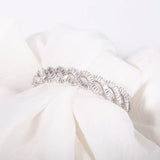 Zircon Twisted Chain Cuff Bangle Bracelet