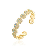 Smile Face Bracelet 18K Plate Zirconia Bangles Friendship Jewelry for Women