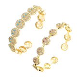 Smile Face Bracelet 18K Plate Zirconia Bangles Friendship Jewelry for Women