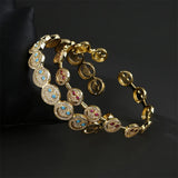 Smile Face Bracelet 18K Plate Zirconia Bangles Friendship Jewelry for Women