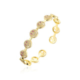 Smile Face Bracelet 18K Plate Zirconia Bangles Friendship Jewelry for Women