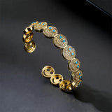Smile Face Bracelet 18K Plate Zirconia Bangles Friendship Jewelry for Women