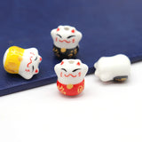 15mm Fortune Cat Ceramic Beads For Jewelry Making