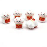 15mm Fortune Cat Ceramic Beads For Jewelry Making