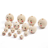 Smile Face Painting Wood Beads for DIY Crafts Jewelry Making