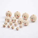 Smile Face Painting Wood Beads for DIY Crafts Jewelry Making