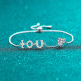 Sterling Silver Moissanite Bracelet Adjustable Handpiece