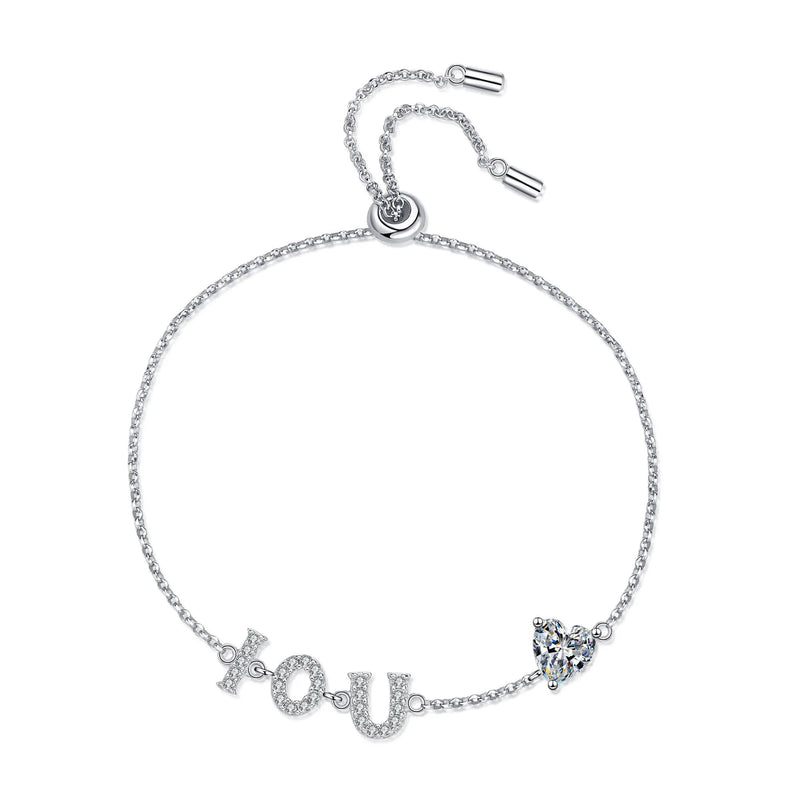 Sterling Silver Moissanite Bracelet Adjustable Handpiece