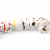 Smile Lucky Cat Ceramic Beads 17x18mm Charm Colorful DIY Bracelet Pendant
