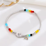 Rainbow Bangle 925 Silver Charm Bracelet for Women