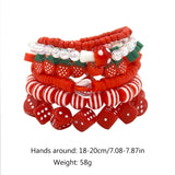 Smile Star Beaded Charm Bracelet Stackable Wristband