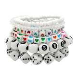 Smile Star Beaded Charm Bracelet Stackable Wristband