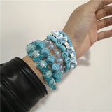 Smile Star Beaded Bracelet Stackable Charm Wristband