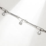 Smile Face Bracelet Thai Silver Retro Style Jewelry Charm Bracelet