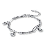 Thai Silver Retro Style Smile Face Bracelet