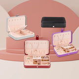 Jewelry Box for Women Girls PU Leather Small Travel Organizer Case