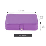 Jewelry Box for Women Girls PU Leather Small Travel Organizer Case