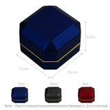 LED Light Ring Box Jewelry Display Case for Women Wedding Ceremony