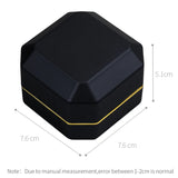 LED Light Ring Box Jewelry Display Case for Women Wedding Ceremony