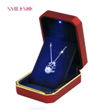 Matte Necklace Holder Jewelry Box LED Display Case Women