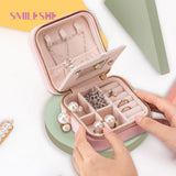 Portable Velvet Jewelry Organizer with Mirror