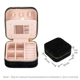 Portable Velvet Jewelry Organizer with Mirror