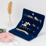 Travel Jewelry Organizer Suede Storage Bag - Portable Necklace Earrings Holder