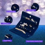Travel Jewelry Organizer Suede Storage Bag - Portable Necklace Earrings Holder