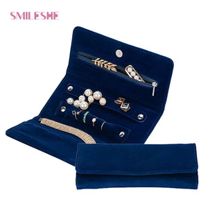 Travel Jewelry Organizer Suede Storage Bag - Portable Necklace Earrings Holder