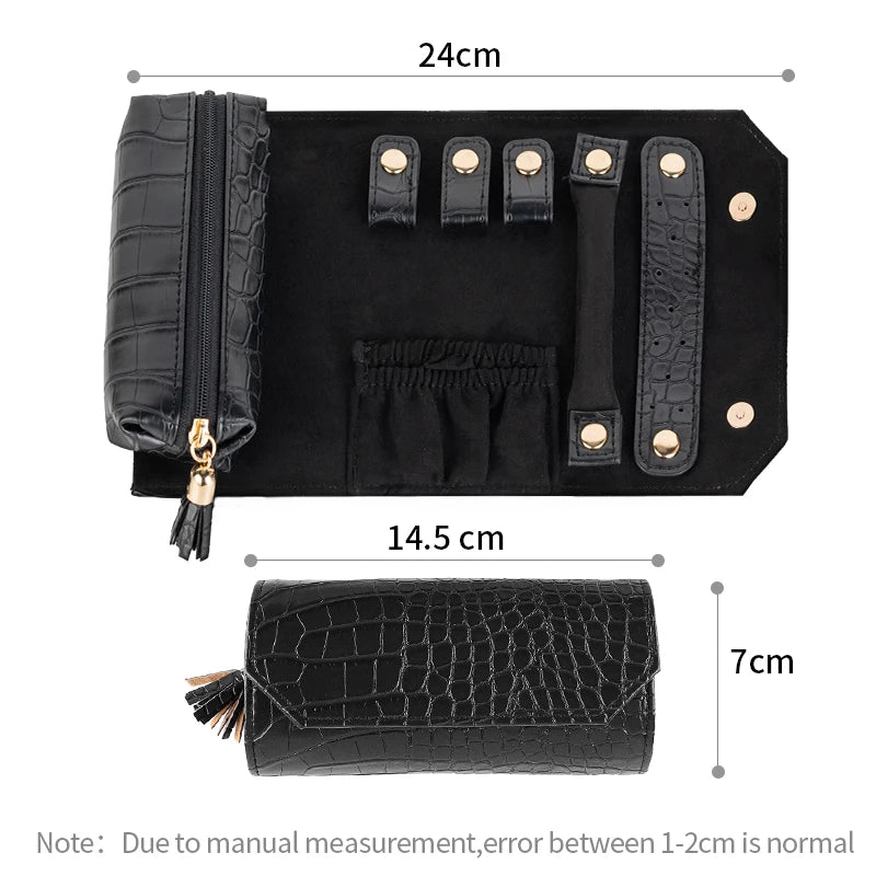 Travel Jewelry Organizer Storage Rolling Bag for Women