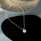 Silver 925 Smiley Anklet Barefoot Leg Bead Chain For Women