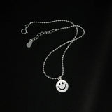 Silver 925 Smiley Anklet Barefoot Leg Bead Chain For Women