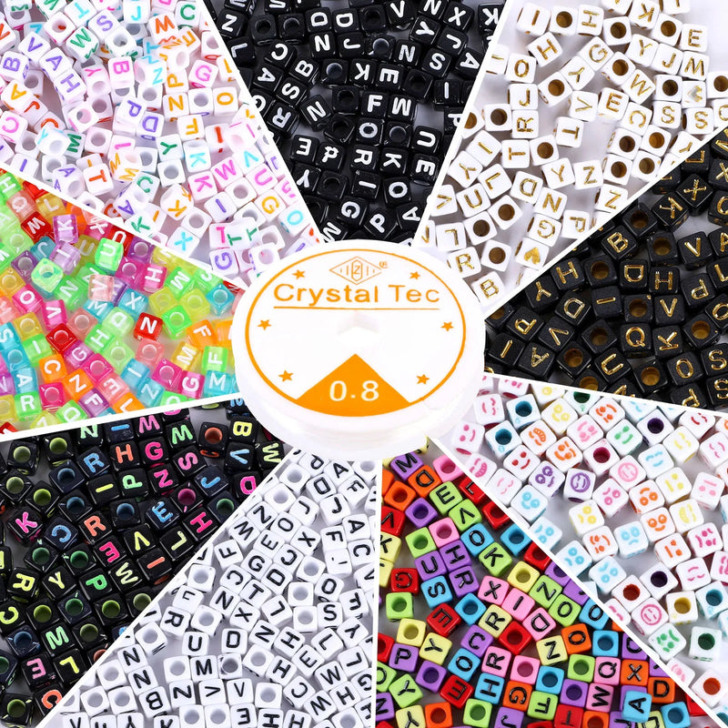 Luminous Letter Beads Set for DIY Bracelets Necklace Making
