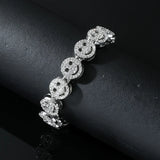 Smiley Face Charms Bracelet Women Silver Stainless Steel Cuban Bracelet
