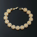 Smiley Face Charms Bracelet Women Silver Stainless Steel Cuban Bracelet