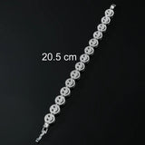 Smiley Face Charms Bracelet Women Silver Stainless Steel Cuban Bracelet
