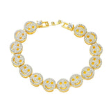 Smiley Face Charms Bracelet Women Silver Stainless Steel Cuban Bracelet